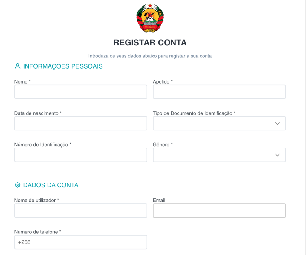 Imagem do processo de cadastro por SENAMI