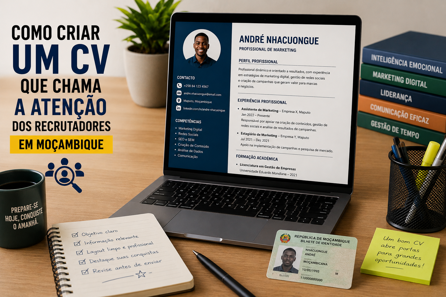 Como criar um currículo em Moçambique (Guia 2026) - Imagem por ChatGPT