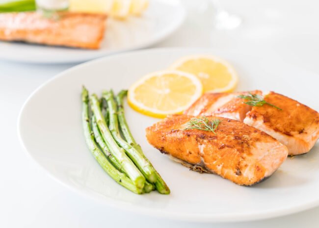 grilled salmon steak