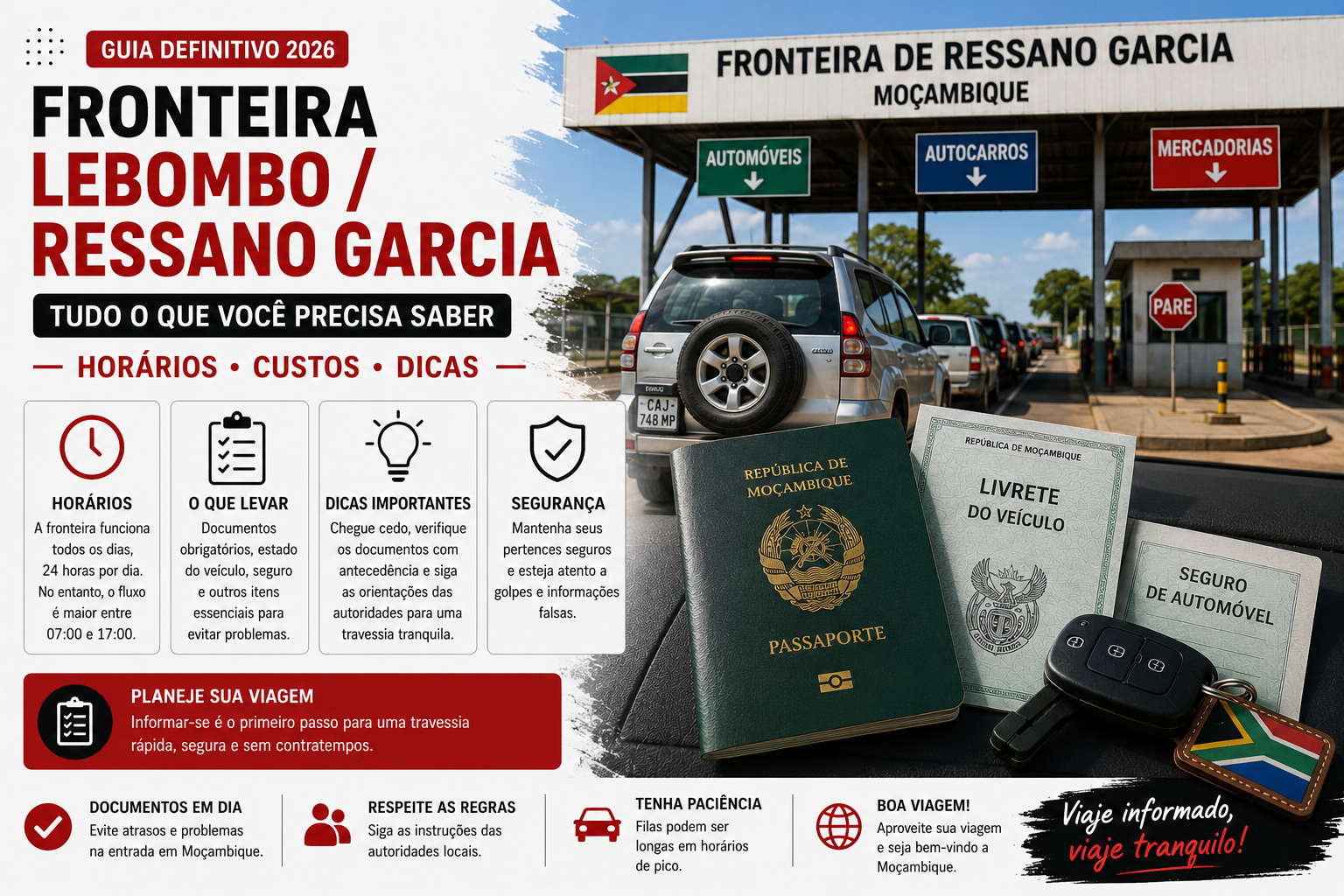 Guia definitivo da Fronteira Lebombo / Ressano Garcia: Horários, Custos e Dicas 2026