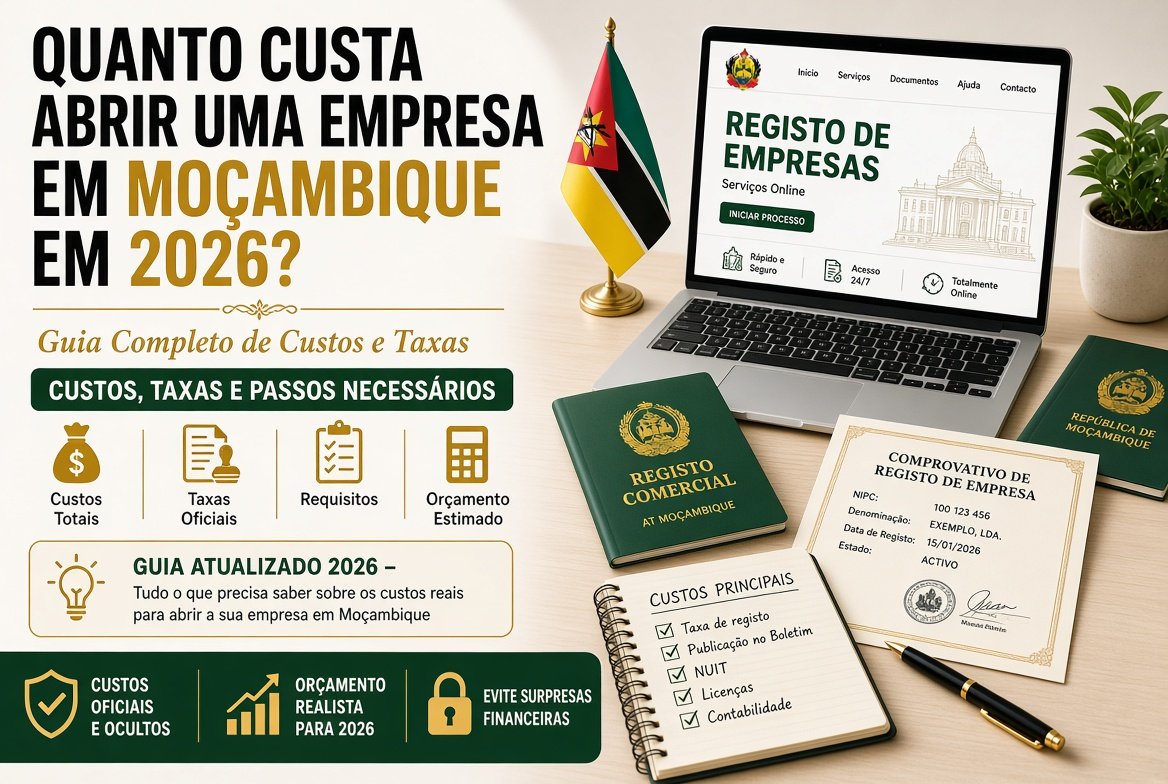 Quanto custa abrir uma empresa em Moçambique em 2026?